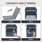 Aokeyee Cat Litter Box Enclosure Splash Guard, Extra Large 27"x22"x17" Foldable Waterproof Shield with Removable PVC Mat, Easy Clean Pet Litter Box Cover with 2 Hooks
