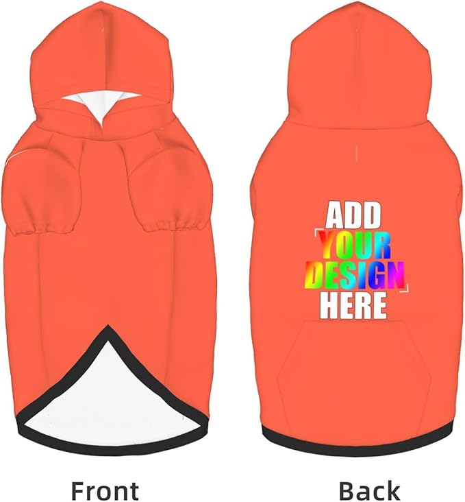 Custom Dog Hoodie with Text Photo, Personalized Pet Clothes Sweatshirt for Small/Medium/Large Dogs, Cats,S, Tan