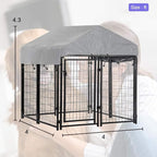 Welded Wire Dog Kennel Heavy Duty Playpen Included a Roof & Water-Resistant Cover 4'x4'x4.3'