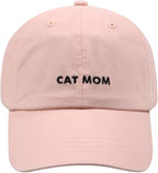 Cat Mom & Dad Hats for Proud Cat Parents | for Men & Women | Embroidered Text - Adjustable Fit - 100% Cotton