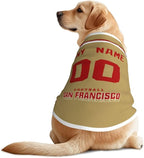 San Francisc0 Custom Pet Jersey Dog Clothes Jersey Various Sizes Customized Any Name & Number for Small & Middle and Big Dogs