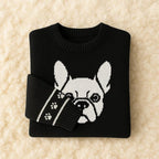 Custom Dog Knit Sweater for Women Personalized Pet Paw Print Pullover Dog Mom Gift Christmas for Pet Lovers