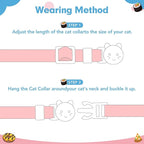 BINGPET Christmas Breakaway Cat Collar with Bell,3 Pack Cat Collars for Girl Cats, Cute Kitty Collars Accessories with Donut & Sushi & Pizzas(Yellow/Pink/Blue)