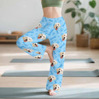 Custom Couple Pajama Pants Sock with Funny Face, Personalized PJ Anniversary Birthday Women Men Pants