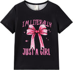 PATPAT Girls Crewneck Short Sleeve Graphic Tees Animal Print Shirts Cute Summer Outfits 5-12 Years