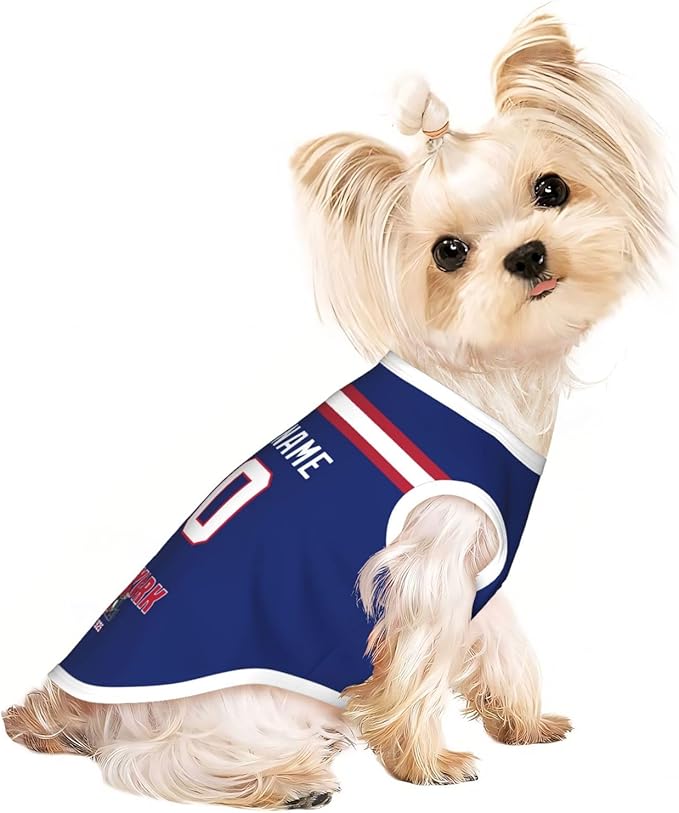 New York Dog Clothes Jersey Pet Jersey Customized Any Name & Number S-5XL for Small Middle and Big Dogs