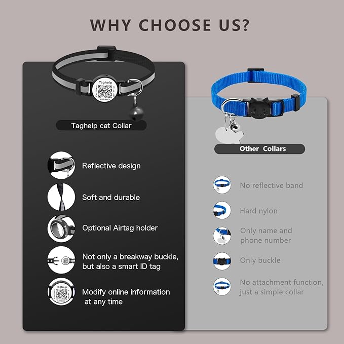 Smart QR Code Cat Collar 2-Pack, Breakaway Reflective Collar with Digital ID Tag - The Smart Upgrade to Personalized Name Collars, Adjustable with Bell (Yellow & Green)