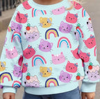 RETSUGO Toddler Baby Girls Sweatshirts Casual Pullover Crewneck Winter Long Sleeve Tops Shirts Clothes 3T-8T
