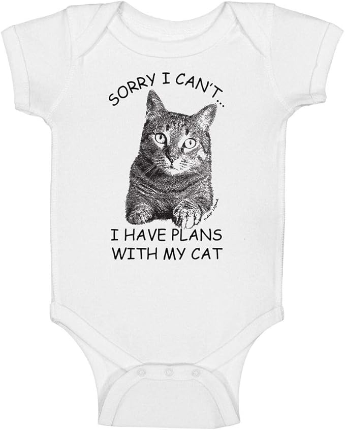 Indigo Legend Funny Cat Baby Bodysuit – Artist-Designed Print, USA-Hand Screen-Printed, Limited Edition Small-Batch