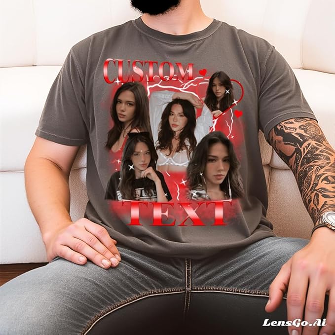 NAZENTI Custom Valentine Shirt Gifts for Boyfriend, Customized Bootleg Rap Tee