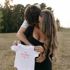 COUPLEHOODIES Personalized Baby Onesie Bodysuit – Custom Embroidery Gift for Pregnancy Reveal Baby Shower or First Grandchild