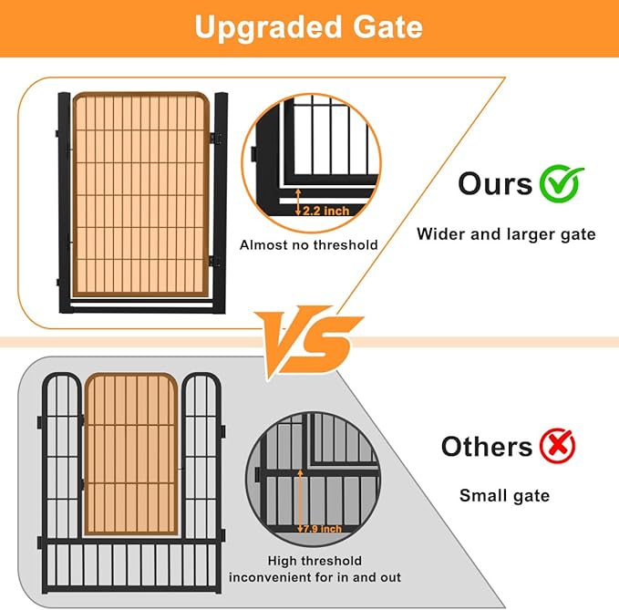 Dog Fence Outdoor Pens Outside,Portable Dog Play Pen 40" H 24 Panels Pet Playpen Exercise Pens for Puppys Small Medium Large Dogs RV Camping Yard Garden Indoor Wide Gate