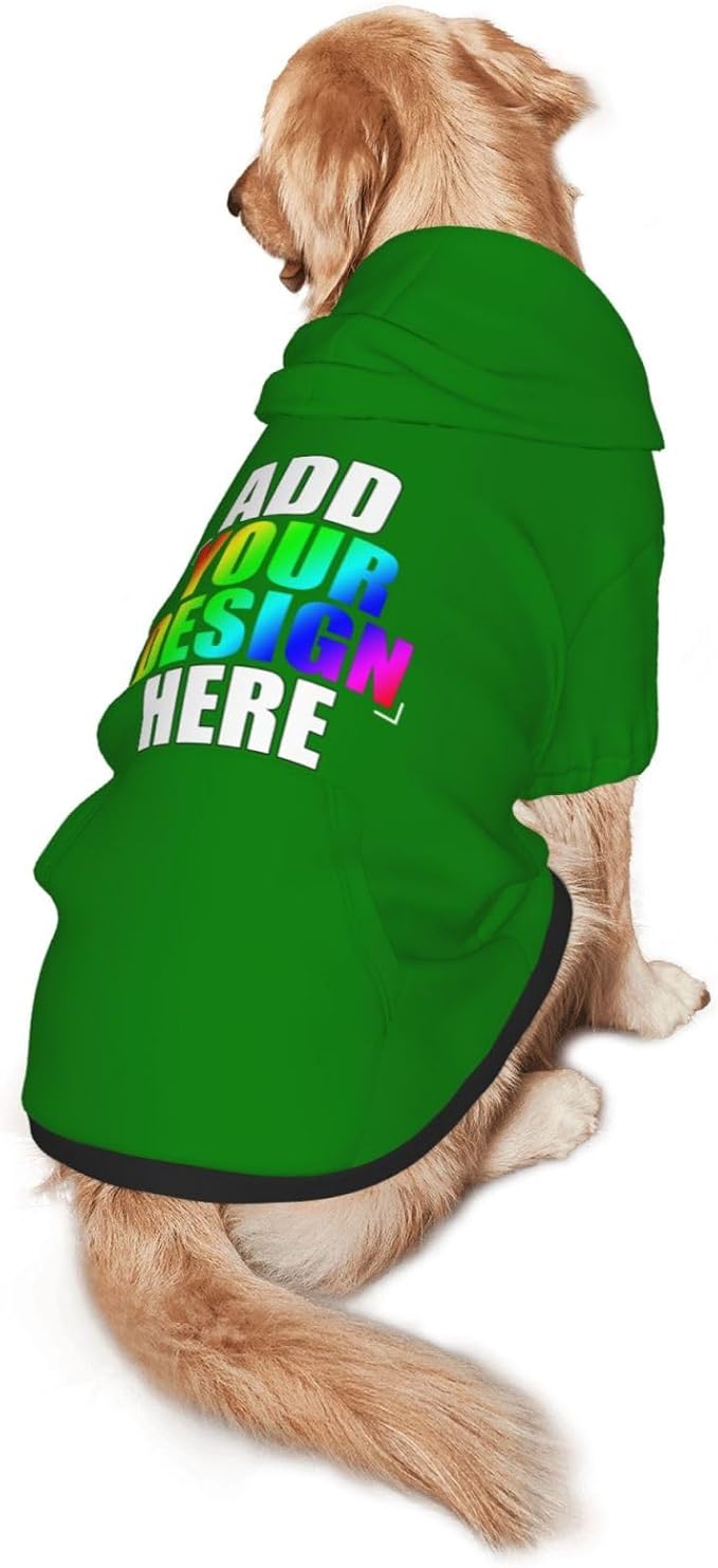Custom Dog Hoodie with Text Photo, Personalized Pet Clothes Sweatshirt for Small/Medium/Large Dogs, Cats,S, Gray