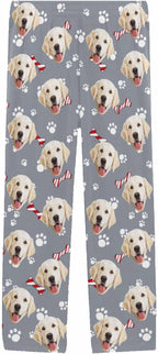 MyPupSocks Custom Pet Face Pajamas Pants Photo Pajama Bottoms for Men S-XXL