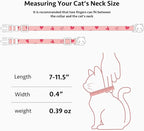 2 Pack Cotton Breakaway Cat Collar Pink and Gray Heart Shaped Pendant Cute Kitten Cat Collar with Bell