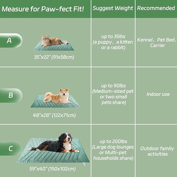 Pet Mat, Reversible Dog Bed Mat for Crate, Soft Warm Flannel for Winter, Washable Anti-Slip Mattress for Large Medium Dogs Sleeping, Multi-Use Kennel Pad for Floor Car Sofa, New Year Gift