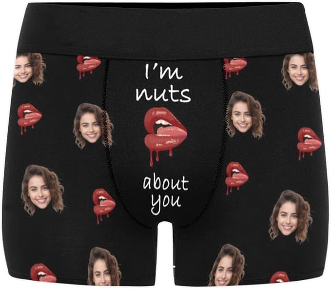 M YESCUSTOM Custom Boxers Briefs for Men Personalized Boxers with Face Mens Funny Underwear with Photo XS-5XL