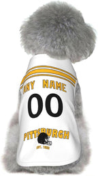 Pitsburgh Dog Clothes Jersey Pet Jersey Customized Any Name & Number S-5XL for Small Middle and Big Dogs