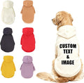 Custom Dog Hoodie, Personalized Sweatshirt with Photo Text Name Logo, Customized Hooded Sweater for Small Medium Large Dogs & Cats (Beige, X-Small)