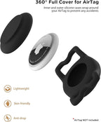 Airtag Holder for Dog Collar, Waterproof Air Tag Holder Durable Lightweigt Silicone Covered Apple Airtag Holders for Dog Cat Collar