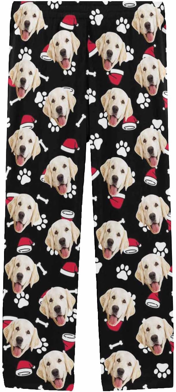MyPupSocks Custom Pet Face Pajamas Pants Photo Pajama Bottoms for Men S-XXL