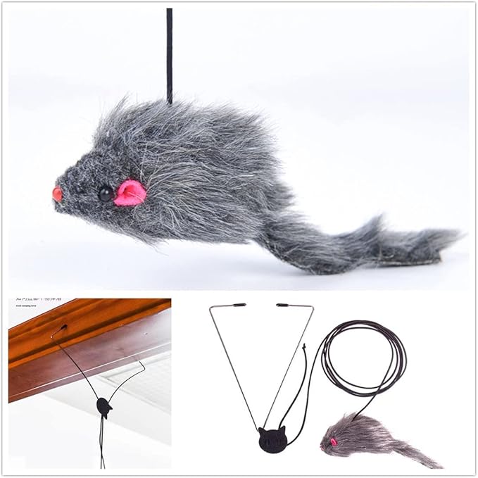 Kalimdor Interactive Cat Feather Toys,Retractable Teaser Toy ，Hanging Interactive Toys for Indoor Cats Kitten Play Chase Exercise, Kitten Mental Exercise Toys (2 Pack)