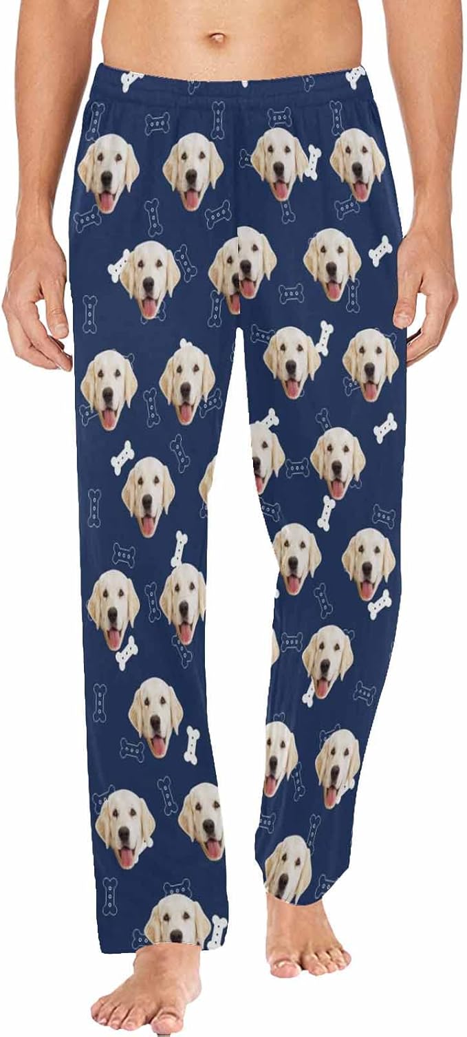 MyPupSocks Customized Face Pajamas Pants Photo Pajama Bottoms for Men S-XXL