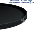 4 PCS Thickened Pet Silicone Food Mat, Nonslip Waterproof Cat Dog Feeding Bowl Mats with Raised Edges for Food and Water Prevent Spills, Round Eating Tray for Floors, Puppy Kitten, 10'' x 10''