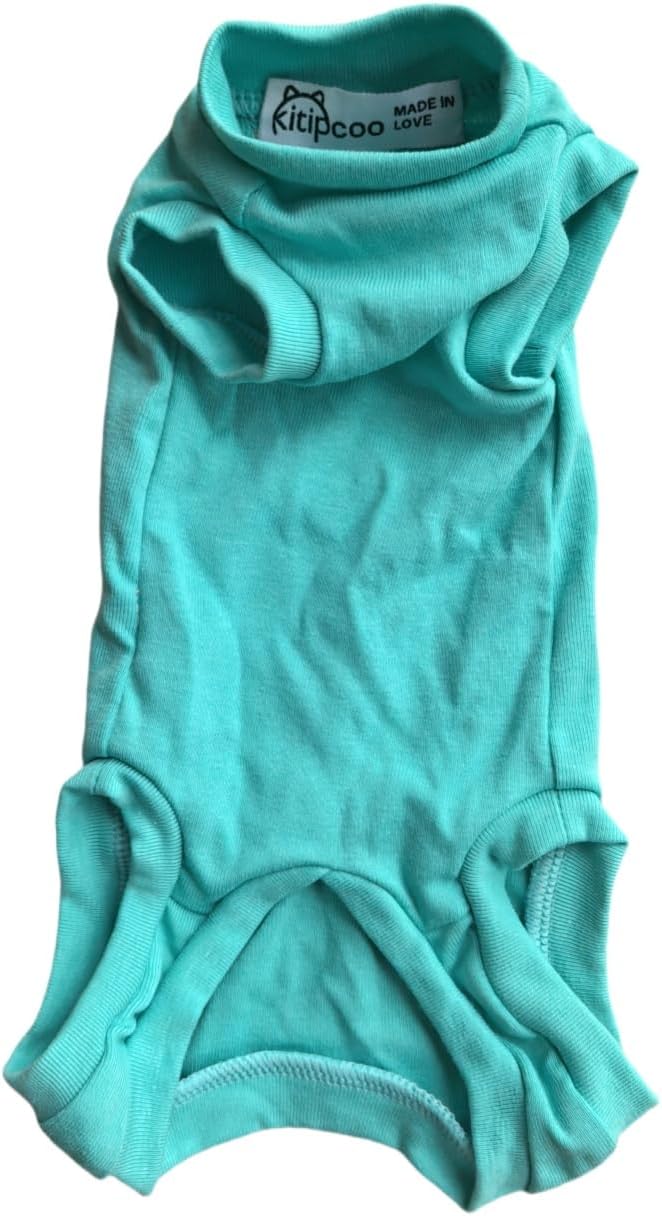 Kitipcoo Sphynx Cat Clothes Sleeveless Bodysuit Elastic Hairless Cat Pajamas Pet Clothes Cat Surgery Recovery Suit Wounds and Skin Diseases for Cats Dogs After Surgery Wear Suit