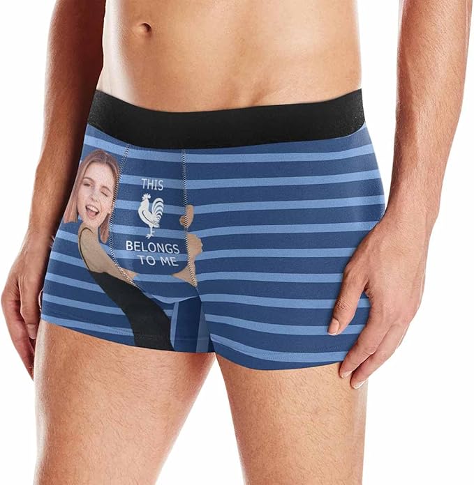 M YESCUSTOM Custom Faces Funny Short Briefs Gift for Husband Underwear