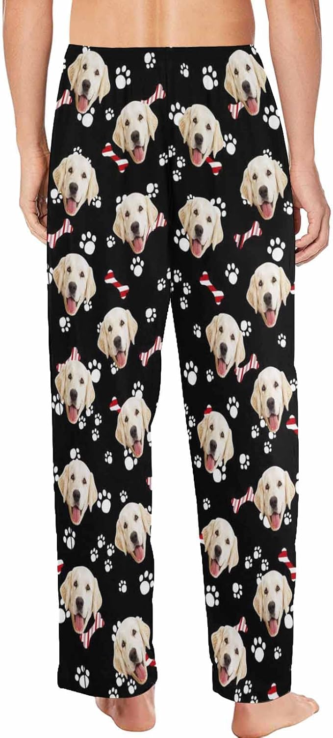 MyPupSocks Custom Pet Face Pajamas Pants Photo Pajama Bottoms for Men S-XXL