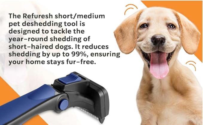 Deshedding Slicker Brush for Short Hair Dogs, Cats & Pets - Lightweight Brush for Shedding, Massaging & Grooming - Dematting Comb & Deshedder Supplies- large, red