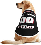Atlanta Custom Pet Jersey Dog Clothes Jersey Various Sizes Customized Any Name & Number for Small & Middle and Big Dogs