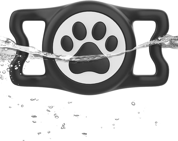 Airtag Holder for Dog Collar, Waterproof Air Tag Holder Durable Lightweigt Silicone Covered Apple Airtag Holders for Dog Cat Collar