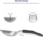 WePet Cat Litter Scoop, Aluminum Alloy Sifter, Kitty Metal Scooper, Deep Shovel with Diagonal Sifting Hole, Long Handle, Kitten Poop Lifter for Litter Box, Large Size, Black Handle
