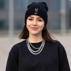 Funny Beanies Warm Knit Hats Fall Winter Black Hip Pop Knit Hat Cap for Women Men