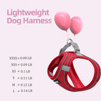 Solmoony Sparkly XXXS Dog Harness and Leash Set, Step in Soft Light Puppy Vest, Breathable Reflective Pet Harness for Walking, Puppy Harness for Small Dogs Cats (Red, XXXS)