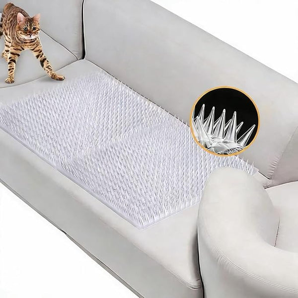 10 Packs Scat Mat for Cats, 13X16 inches Pet Deterrent Spikes, Indoor Outdoor Humane Cat Repellent Fence (Transparent)