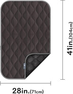 Paw Inspired Washable Padded Crate Mats for Dogs | 41” x 28” Pad, Fits 42-inch Kennels | Leakproof, Waterproof Bottom, Plush Pet Beds (Gray)