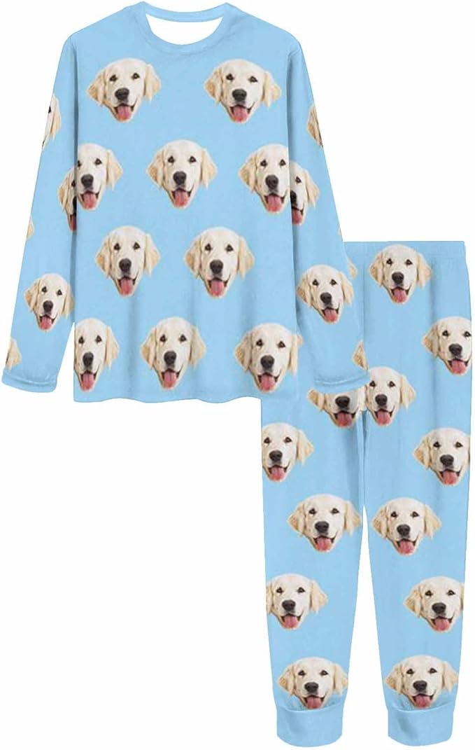 MyPupSocks Custom Face Pajamas Sets for Women, Personalized Photo Sleepwear XS-XXL