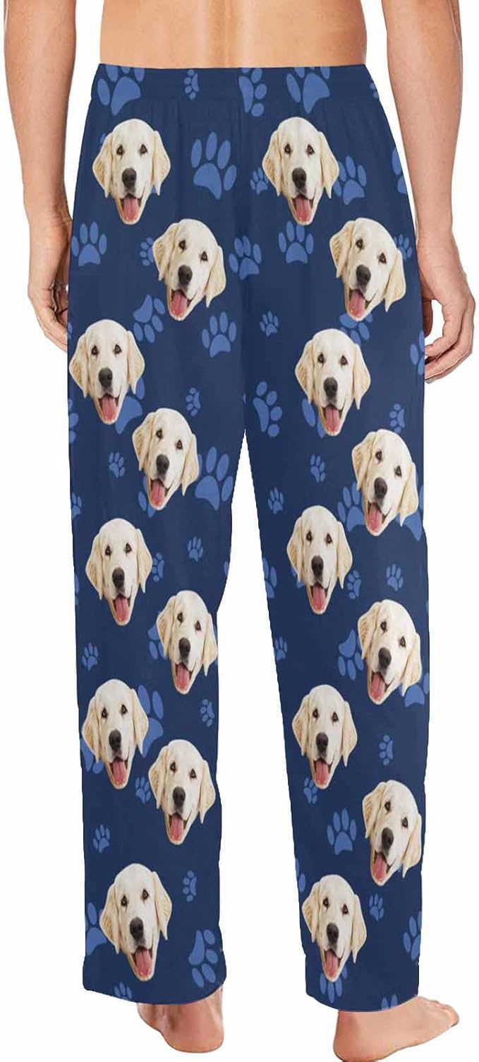 MyPupSocks Customized Face Pajamas Pants Photo Pajama Bottoms for Men S-XXL