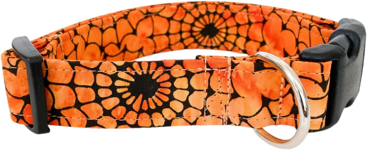 Orange Web Halloween Dog Collar (X-Large)