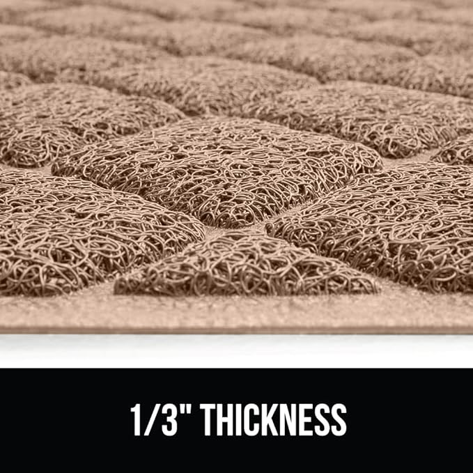 GORILLA GRIP Cat Litter Box Mat, Water Resistant, US Designed Kitty Litter Trapping Mats, Easy to Clean, Scatter Control, Less Mess and Clean Floors, Kitten Supplies for Indoor Cats, 30x20 Beige