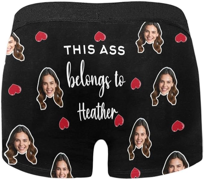 M YESCUSTOM Custom Boxers Briefs for Men Personalized Boxers with Face Mens Funny Underwear with Photo XS-5XL