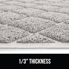 GORILLA GRIP Cat Litter Box Mat, 40x28, Water Resistant, US Designed Kitty Litter Trapping Mats, Easy to Clean, Scatter Control, Less Mess and Clean Floors, Kitten Supplies for Indoor Cats, Light Gray