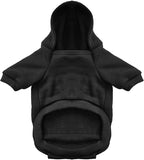 Jecikelon Winter Dog Hoodie Sweatshirts with Pockets Warm Dog Clothes for Small Dogs Chihuahua Coat Clothing Puppy Cat Custume (Black, Small)