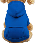 Jecikelon Winter Dog Hoodie Sweatshirts with Pockets Warm Dog Clothes for Small Dogs Chihuahua Coat Clothing Puppy Cat Custume (Dark Blue, Medium)
