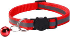 14 Pack Breakaway Cat Collar with Bell, Reflective Kitten Collar for Girl Boy Cats, Safety Buckle Adjustable 7.5-12.5 Inch, 0.4 Inch Width Lightweight, Pet Gifts (Multi-Colored)