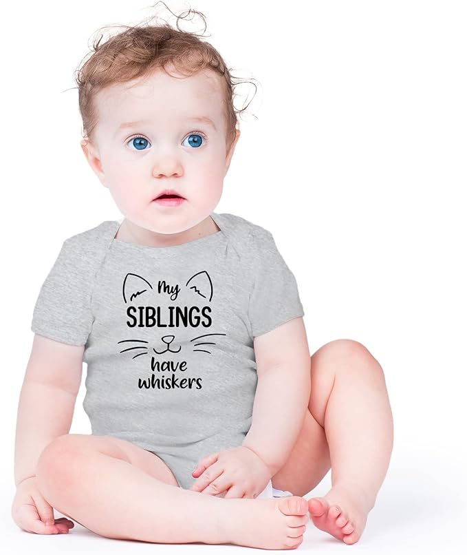 AW Fashions My Siblings Have Whiskers Baby Bodysuit Funny Cute Infant Outfit Romper Clothing Boys Girls