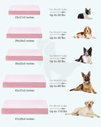 KSIIA Orthopedic Dog Bed Waterproof Dog beds for Medium Dogs Deluxe Plush Washable Pet Mat with Egg Crate Foam & Removable Cover, 29 x 18 Inch, Pink